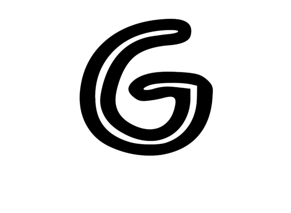 Bold Outlined Comic Mono Letter G for Creative Crafts and Graphics