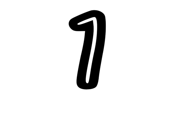 Bold Outlined Comic Mono Number 1: A Versatile Graphic for Crafts