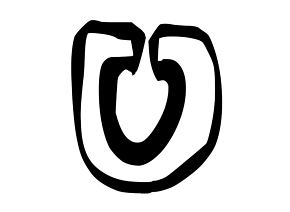 Bold Punk Hand Drawn Mono Letter U for Crafts and Graphics