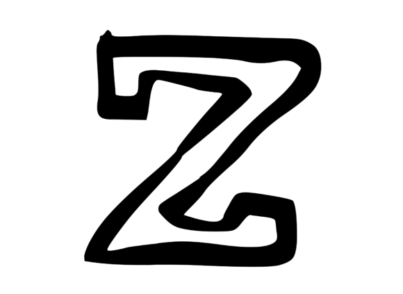 Bold Punk Hand Drawn Mono Letter Z