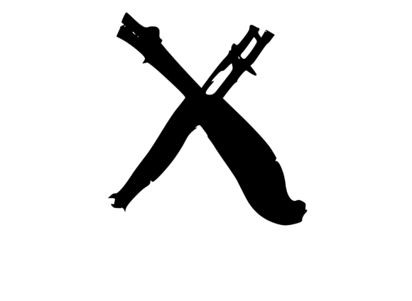 Bold Rotten Decaying Mono Letter X for Graphics and Crafts