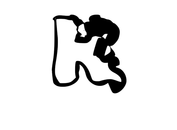Cheesy Gooey Melting Mono Letter SVG K for Crafts & Graphics