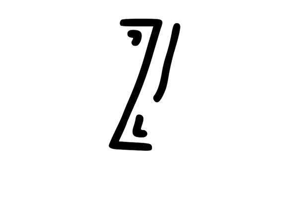 Crazy Funky Dancing Mono Letter SVG Z for Crafts and Graphics