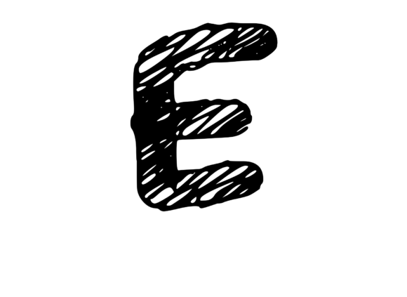 Rough and Messy Scribbled Mono E for Crafts