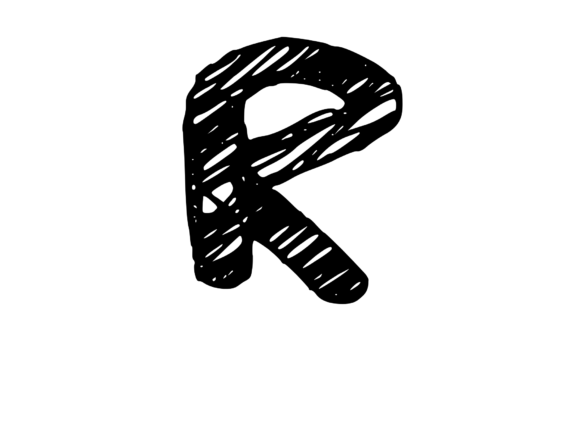 Rough and Messy Scribbled Mono Letter R for Crafts