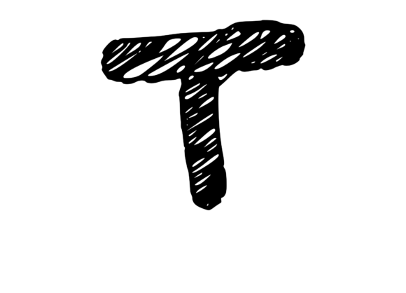 Rough and Messy Scribbled Mono Letter T for Crafts and Graphics