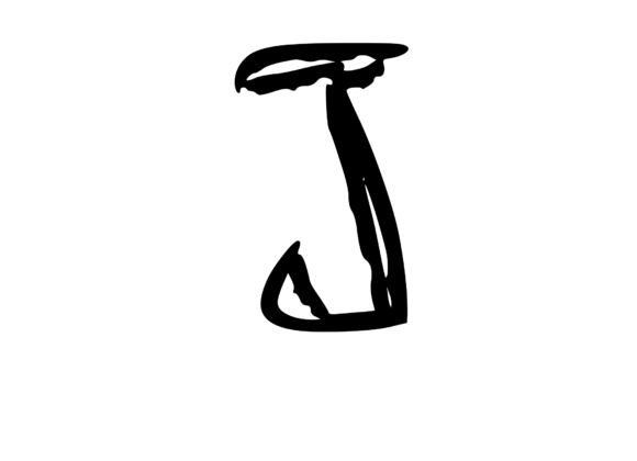Rough Urban Zine Skater Mono Letter J for Graphics & Crafts