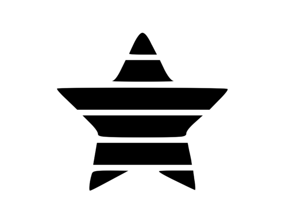 Striped Star 1: A Bold Graphics and Crafts Asset